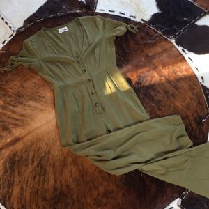 Urban Outfitters | Green Linen Jumpsuit